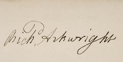 Signature de Sir Richard Arkwright (1732-93) - Unbekannt Unbekannt